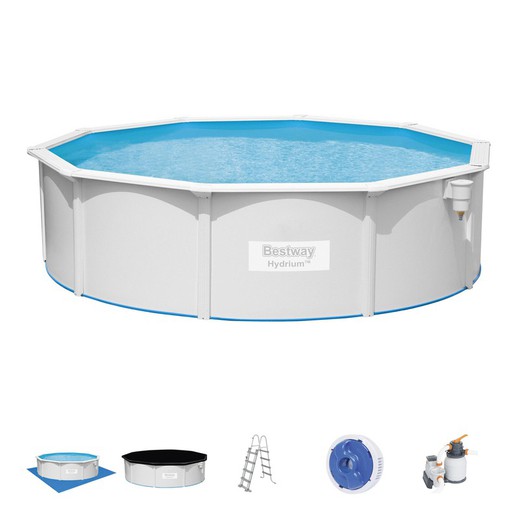 Piscina Desmontable de Acero Bestway Hydrium 460x120 cm Depuradora de arena de 5.678 litros/hora