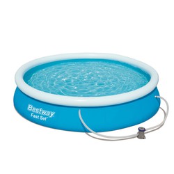 Avtagbar pool med rund uppblåsbar ring Bestway Snabbsats 366x76 cm