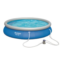 Avtagbar pool med rund uppblåsbar ring Bestway Snabbuppsättning med filter 457x84 cm