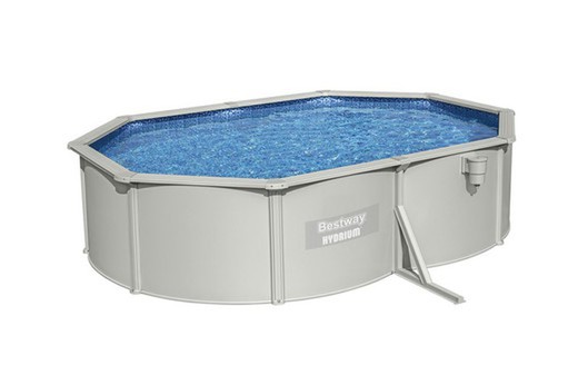 Detachable Oval Pool with Reinforced Steel Wall Bestway Hydrium 500x360x120 cm with Sand Treatment Plant of 3,028 L/H Floor Mat, Cover and Ladder.