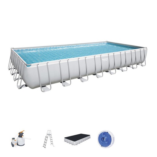 Removable Tubular Pool Bestway Power Steel 956x488x132 cm Sand treatment plant of 9.463 liters / hour