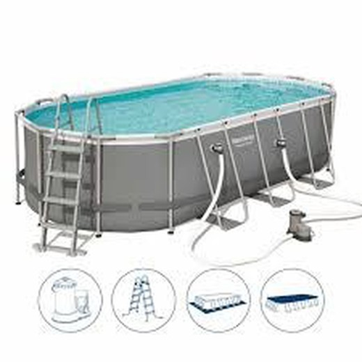 Pool Removable Tubular Bestway Power Steel Oval 549x274x122 cm cartridge / sand treatment plant