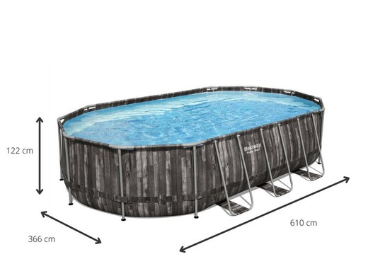 Piscine Hors Sol Tubulaire Bestway Power Steel Oval Imitation