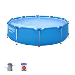 Avtagbar rörformad pool Bestway Steel Pro 305x76 cm patronbehandlingsanläggning på 1 249 liter / timme