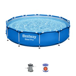 Avtagbar rörformad pool Bestway Steel Pro 366x76 cm med patronrenare på 1.249 l / h