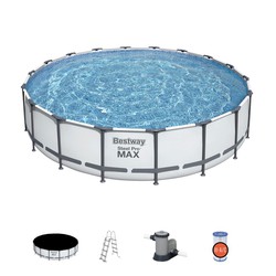 Αφαιρούμενη σωληνοειδής πισίνα Bestway Steel Pro Max 549x122 cm με φίλτρο κασέτα 5,668 L / H κάλυμμα και σκάλα