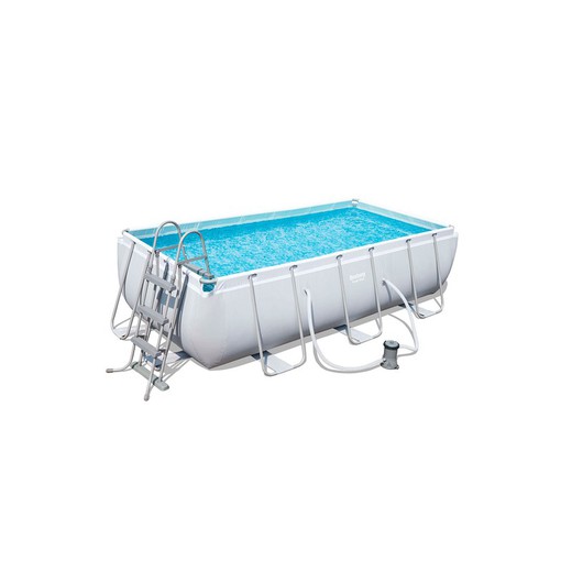 Detachable Rectangular Tubular Pool Bestway Power Steel with cartridge treatment plant 404x201x100 cm