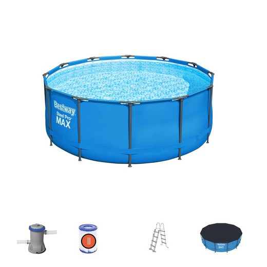 Bestway Steel Pro Max Round Tubular Detachable Pool with cartridge purifier 366x122 cm