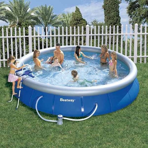 Bestway piscina inflável 457x91 cm cartucho e escada de tratamento