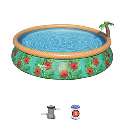 Uppblåsbar Pool Fast Set Bestway Paradise Palms 457x84 cm med kassettbehandlingsanläggning 2.006 L / H