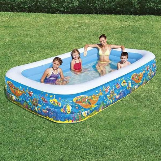 Piscine Gonflable Pour Enfants Bestway Rectangulaire Fleurs 305x183x56 cm