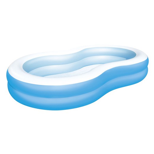 Family inflatable pool 2 large lake inflatable rings 262x157x46cm