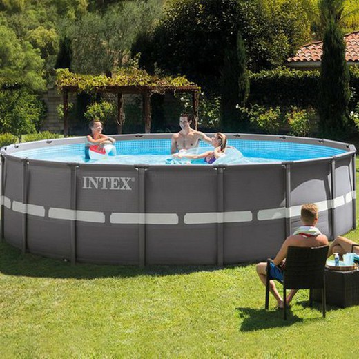 Piscine Tubulaire Ronde Intex Ultra Frame 5,49 x Hauteur 1,32 m. / Filtre à  Sable et à‰lectrolyseur de Sel