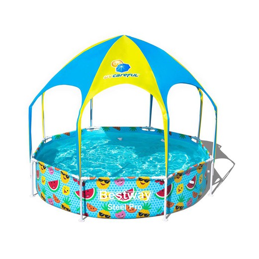 Steel Pro Pool mit Splash-In-Shade-Decke 244x51 cm. Ohne Kläranlage Bestway 56432