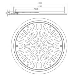 Grille de drainage en acier inoxydable d.300 00282