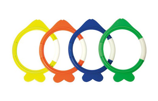 Fish set colorful plastic ring with weight for diving