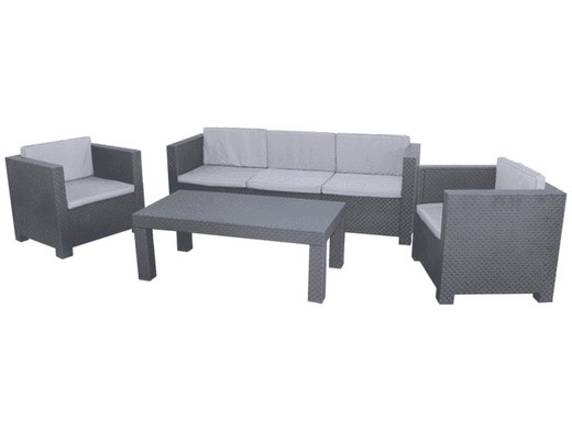 Set Diva Tropea Antracita 5 Plazas Sp Berner Plastic