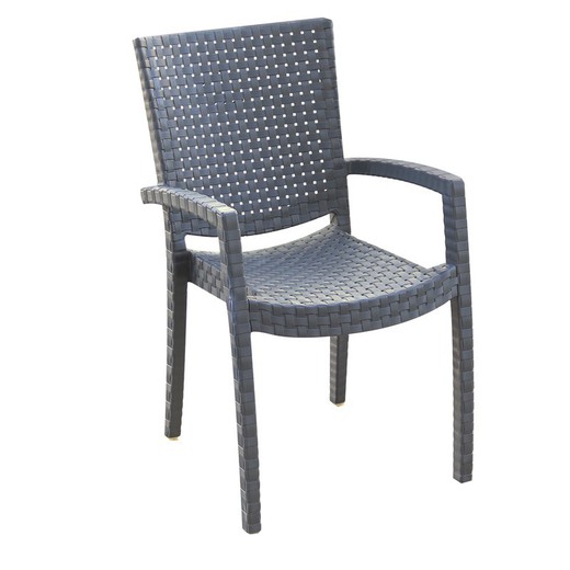 Sedia da giardino in resina imitazione rattan 65x55x92 cm nera