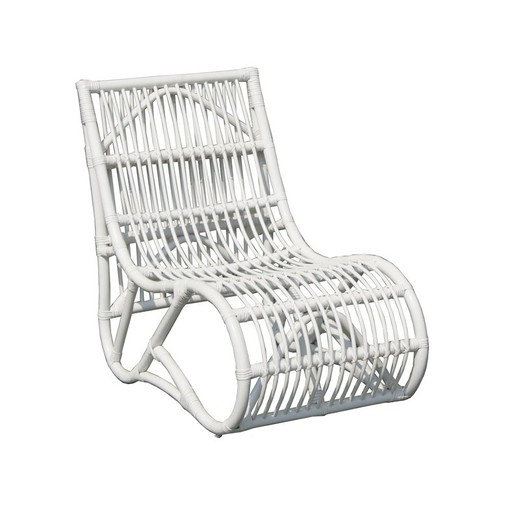Natural Rattan Armchair 61x94x85 cm White Without Arms