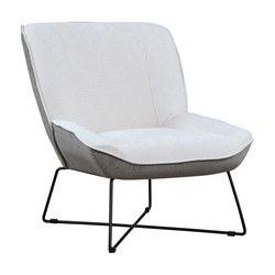 Fauteuil Tissu Rembourré Marche Pärumm 75x85x85 cm Gris Pieds en Métal