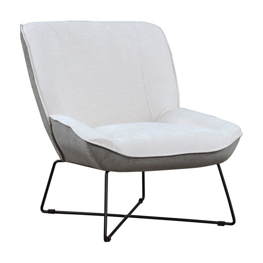 Fauteuil Tissu Rembourré Marche Pärumm 75x85x85 cm Gris Pieds en Métal