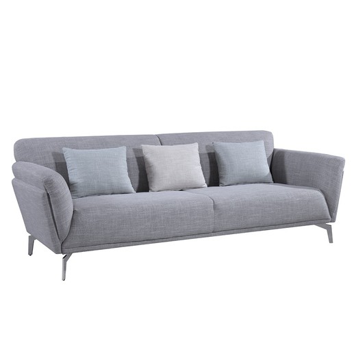 Sofa trzyosobowa Calabria Pärumm 230x90x80 cm szara z 3 poduszkami