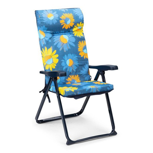 Cadeira de Praia 6 Posiçàµes Solenny Acolchoado 5 cm com Cabeça Anatà´mica