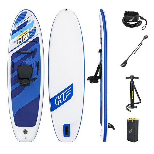 Tavola Paddle Surf Bestway Hydro-Force Surf Oceana 305x84x12 cm con Remo Doppio, Sedile, Pompa e Zaino