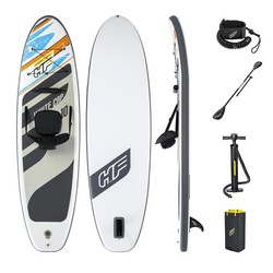 Φουσκωτό Paddle Surf Board Bestway Hydro-Force White Cap Convertible 305x84x12 cm με διπλό κουπί, κάθισμα, αντλία και τσάντα ταξιδιού