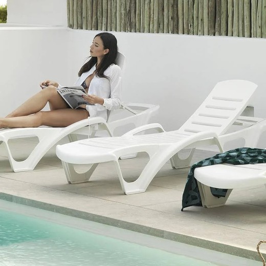 Λευκό Monoblock Sunlounger Sp Berner Plastic