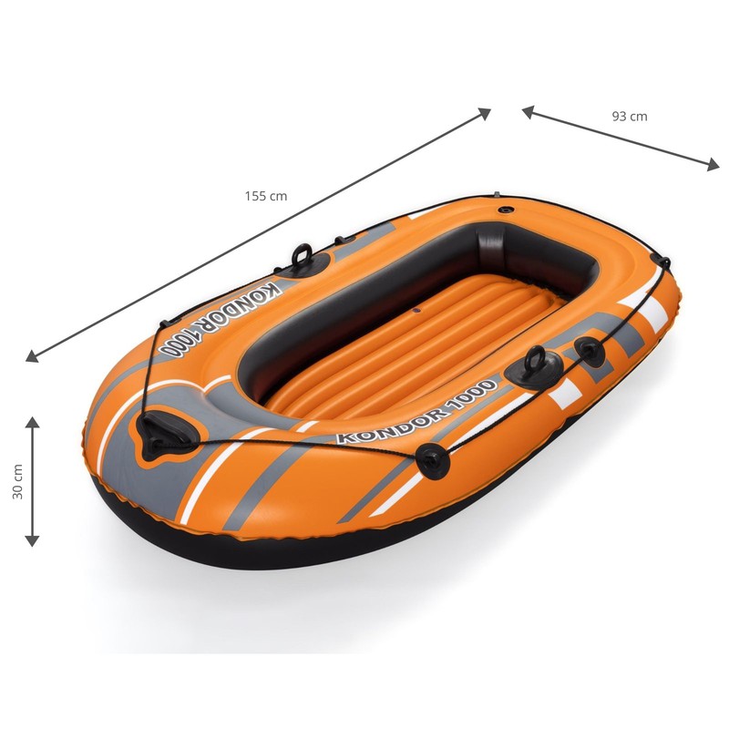 Barca Hinchable Bestway Hydro-Force Kondor 1000 155x93x30 cm 1 Persona Con  Remos — PoolFunStore