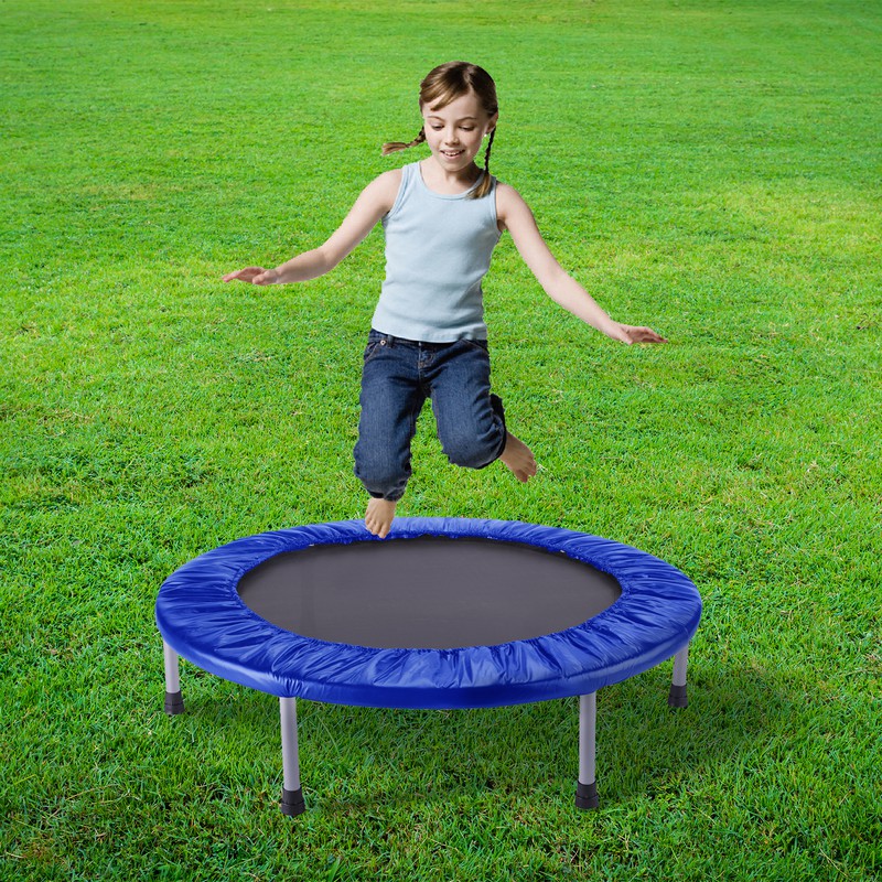 Trampoline Extérieur Pour Enfant Outdoor Toys Happy Jump Blue Ø140 Cm Avec  Filet De Sécurité à Prix Carrefour