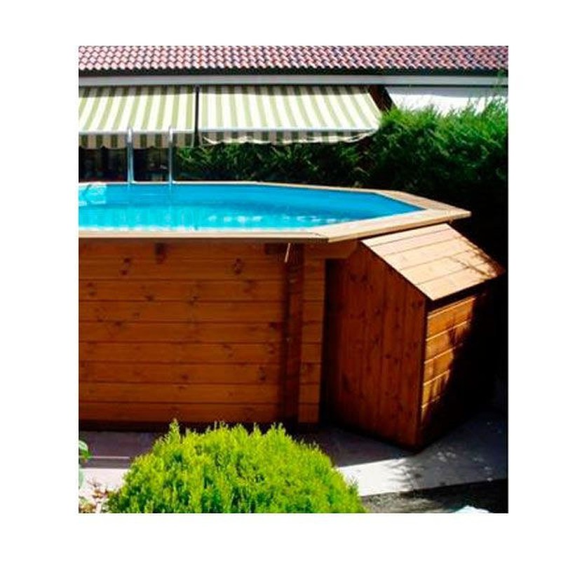Caseta de depuración para piscina de madera 310x105 cm — PoolFunStore