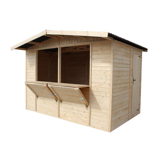 Gartenhaus aus Paneelholz Gardiun Laia Kiosk 8,84 m² 336x263x232 cm mit Theke