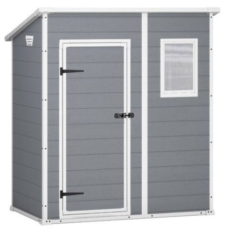 Keter Manor Pent 6x4 Grey Outdoor Storage Shed 6ft x 3.6ft 
