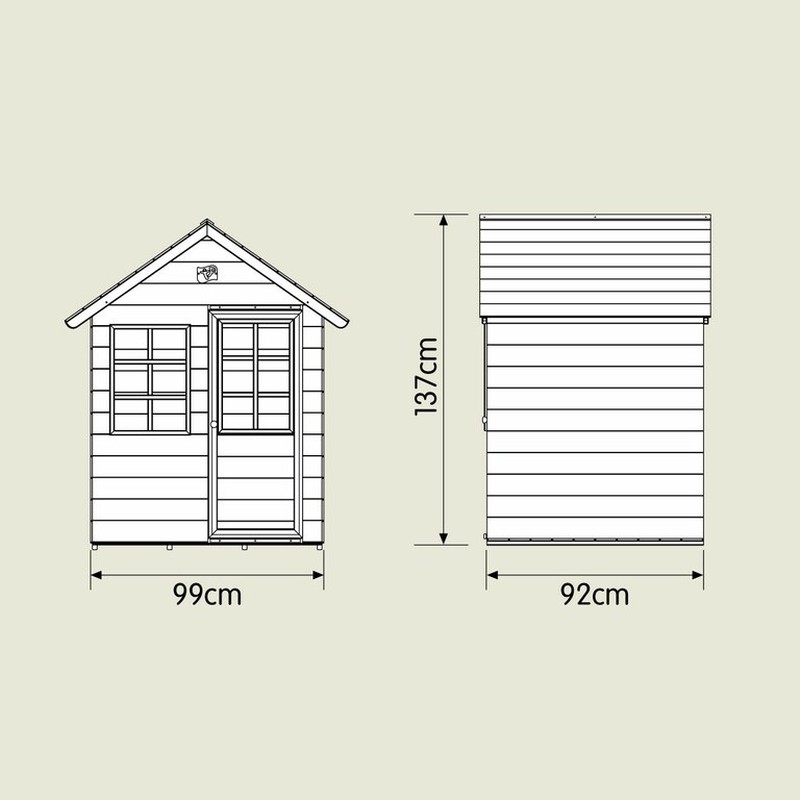 Casita infantil madera KELA VERDE 1,6 m2 exterior 1160 x 1380 x 1320 mm.  — PoolFunStore