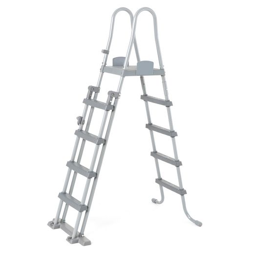 Escalera con plataforma para piscina de hasta 132cm de altura.