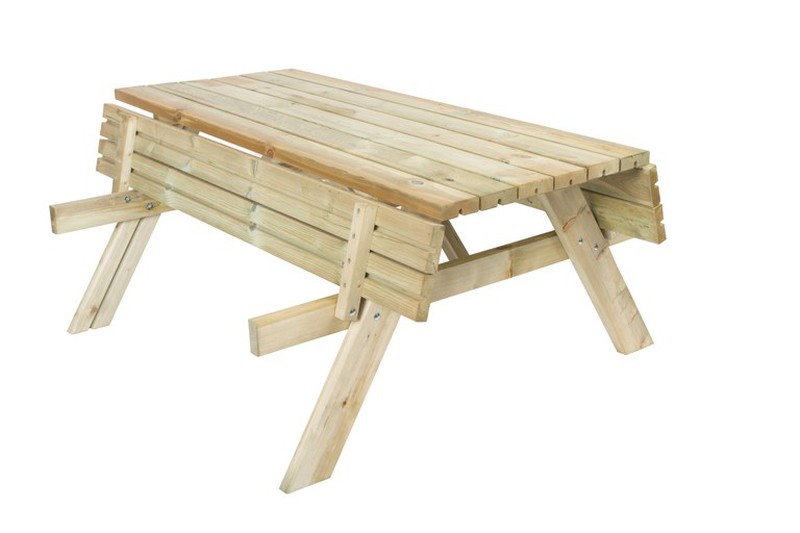 Mesa picnic madera Navic 8pax 200cm desmontada sin respaldo
