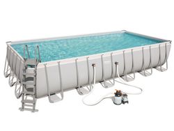 Piscina Desmontable Tubular Rectangular Bestway Power Steel con Depuradora 732x366x132 cm.