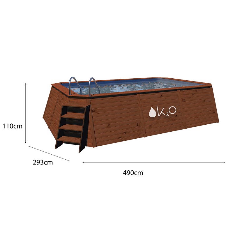 Piscina de Madera Panelada Redonda K2O con Depuradora de arena 475x127 cm —  PoolFunStore