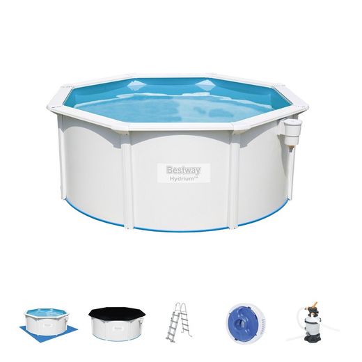 Piscina Fuori terra in Acciaio Bestway Hydrium 300x120 cm Pompa Filtro a Sabbia di 3.028 litros/hora