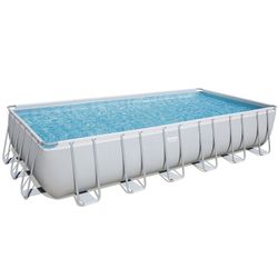 Piscina tubolare rettangolare staccabile Bestway Power Steel con impianto di trattamento delle acque 732x366x132 cm