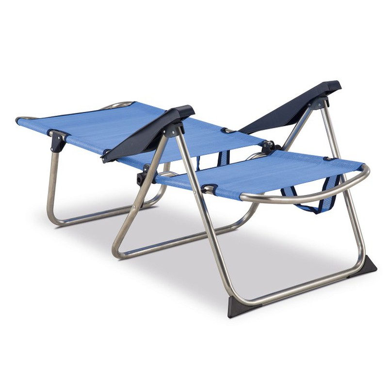 Silla Playa y cama Alta 4 Posiciones con Asas con Estabilizadores Azul y  Blanco — PoolFunStore