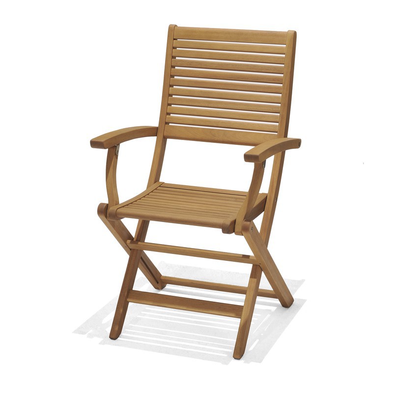 Chillvert Milan Folding Garden Chair, Wooden Slat Garden Furniture