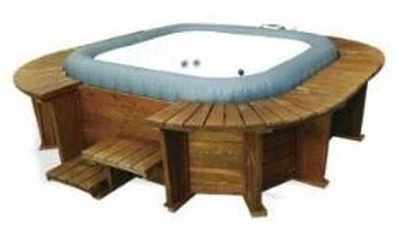 Whirlpool mit Holzumrandung Bestway Palm Beach 250 x 275 x ...