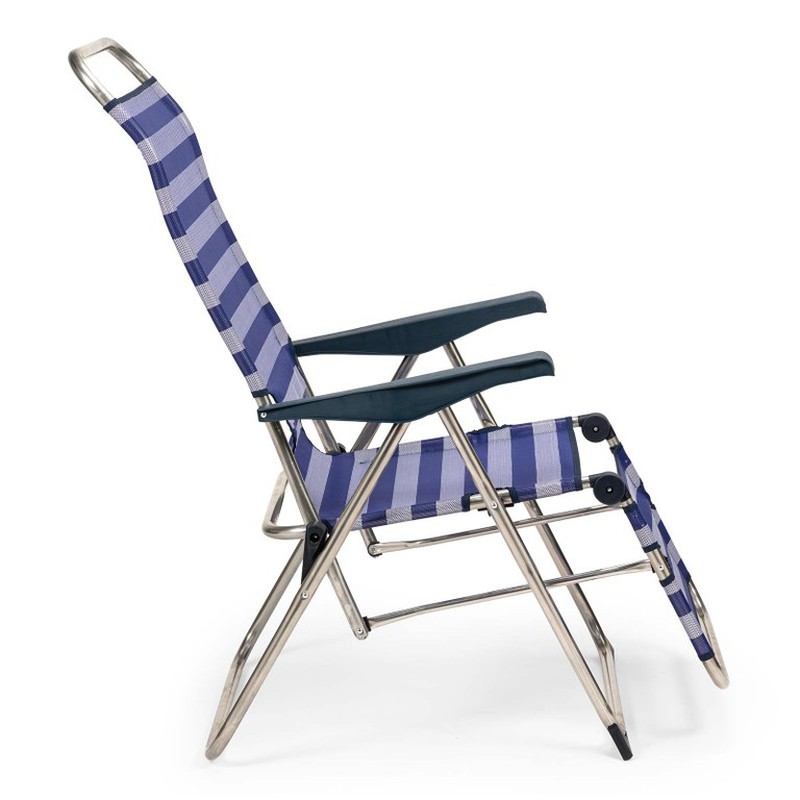 herwinnen chrysant Los Relax strandstoel 5 posities Solenny met blauwe anatomische rugleuning —  PoolFunStore